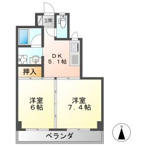 2DK 間取り図