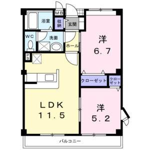 2LDK 間取り図