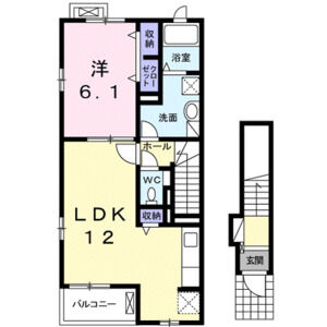 1LDK 間取り図
