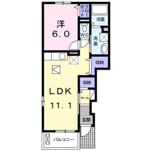 1LDK 間取り図