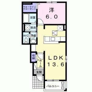 1LDK 間取り図