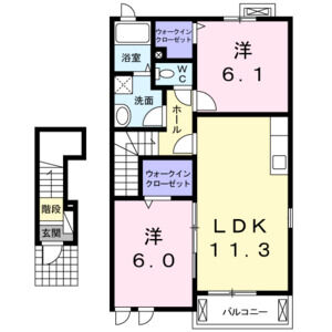2LDK 間取り図