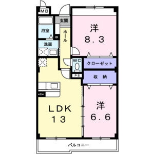 2LDK 間取り図