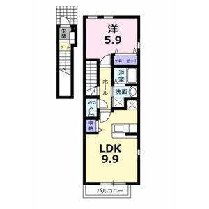 1LDK 間取り図