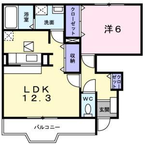 1LDK 間取り図