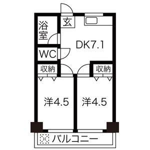 1LDK 間取り図