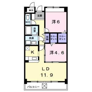 2LDK 間取り図