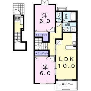 2LDK 間取り図