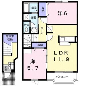 2LDK 間取り図