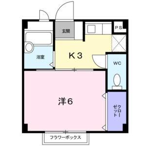 1K 間取り図