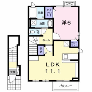 1LDK 間取り図