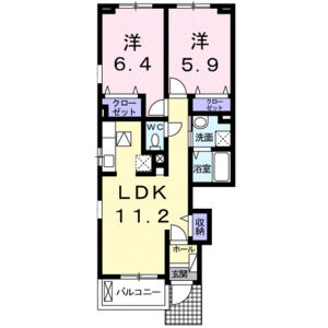 2LDK 間取り図