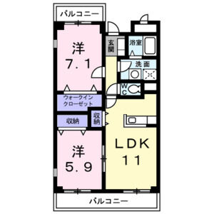 2LDK 間取り図