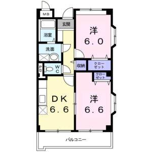 2DK 間取り図