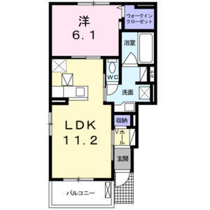 1LDK 間取り図