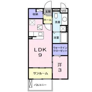 1LDK 間取り図