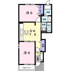 2DK 間取り図