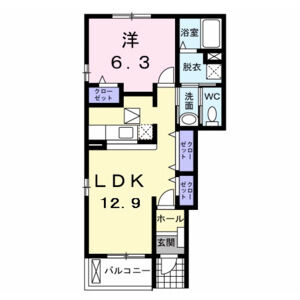 1LDK 間取り図