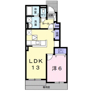 1LDK 間取り図