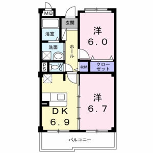 2DK 間取り図