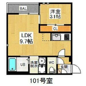 1LDK 間取り図