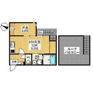 1LDK 間取り図