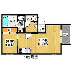 1LDK 間取り図