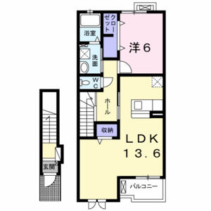 1LDK 間取り図