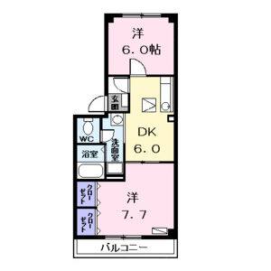 2DK 間取り図