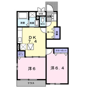 2DK 間取り図