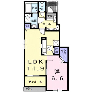 1LDK 間取り図
