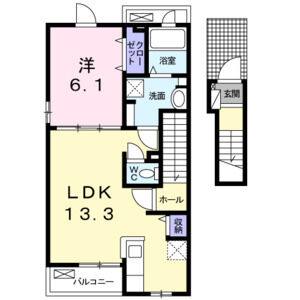 1LDK 間取り図