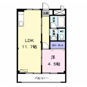 1LDK 間取り図