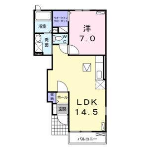 1LDK 間取り図