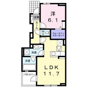 1LDK 間取り図