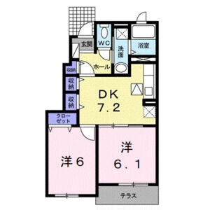 2DK 間取り図
