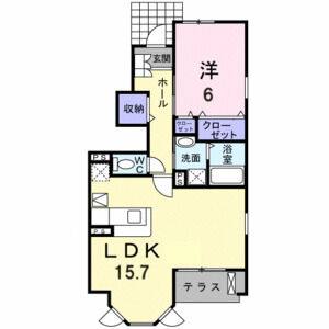 1LDK 間取り図