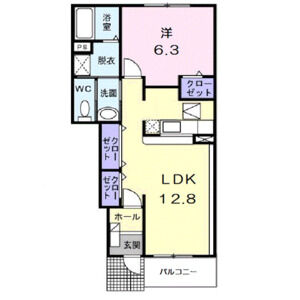1LDK 間取り図