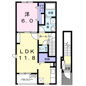 1LDK 間取り図