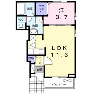 1LDK 間取り図