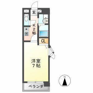 1K 間取り図