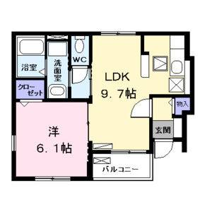 1LDK 間取り図