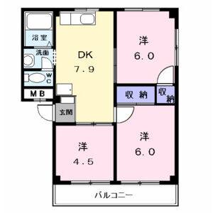 3DK 間取り図