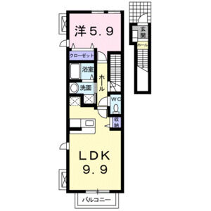 1LDK 間取り図