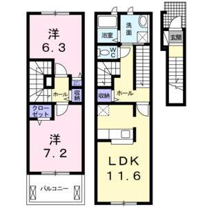 2LDK 間取り図