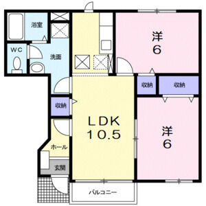 2LDK 間取り図