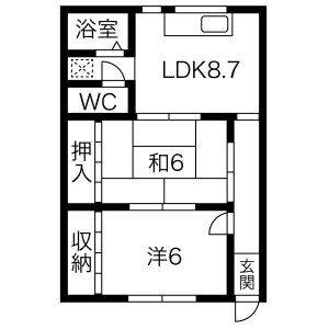 2LDK 間取り図