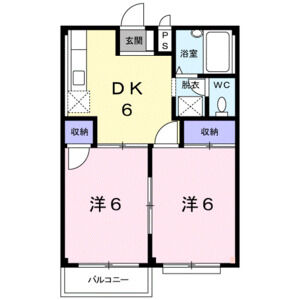 2DK 間取り図
