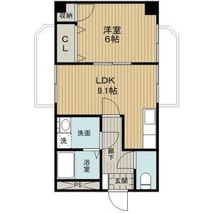 1LDK 間取り図