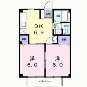 2DK 間取り図